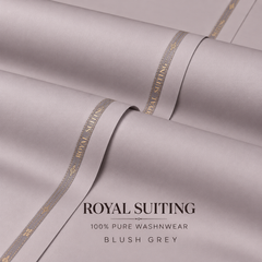 Royal Suiting – 100% Pure Wash & Wear | Blush Grey Unstitched Fabric