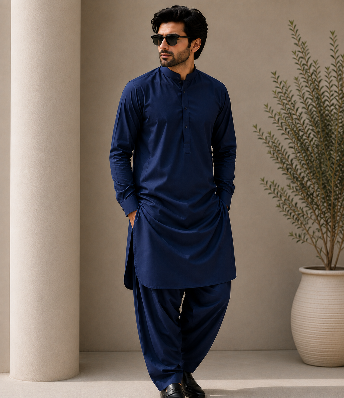 Wash & Wear Navy Blue Color