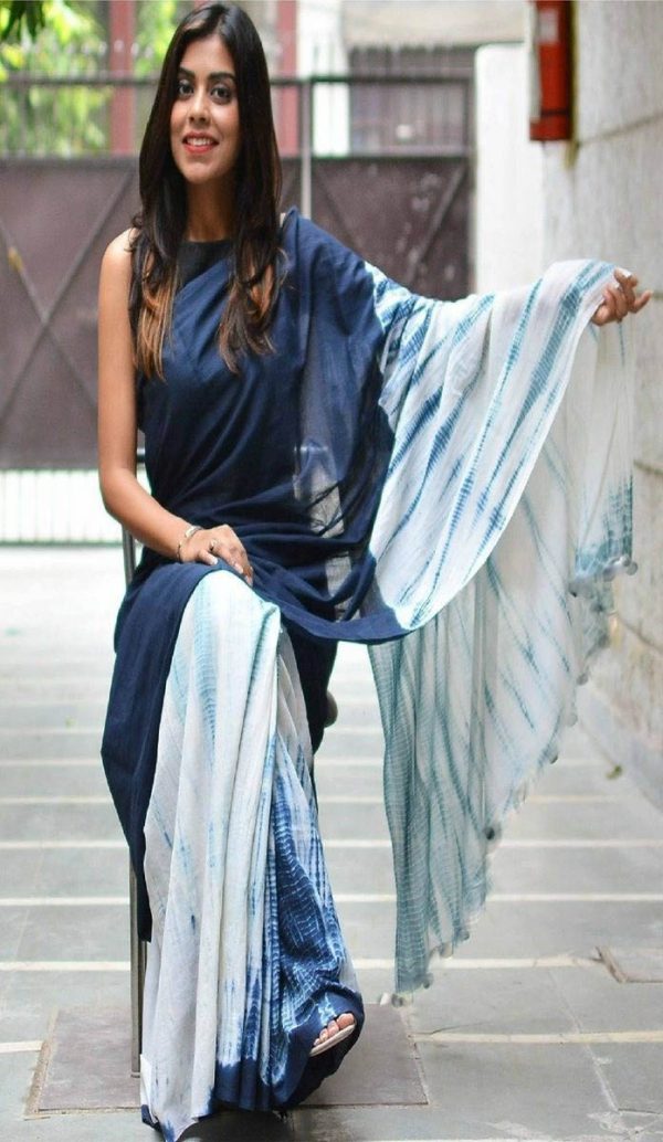 Leher' - Modal Silk Tie and Dye Saree Mustard – Label Aarti Chauhan